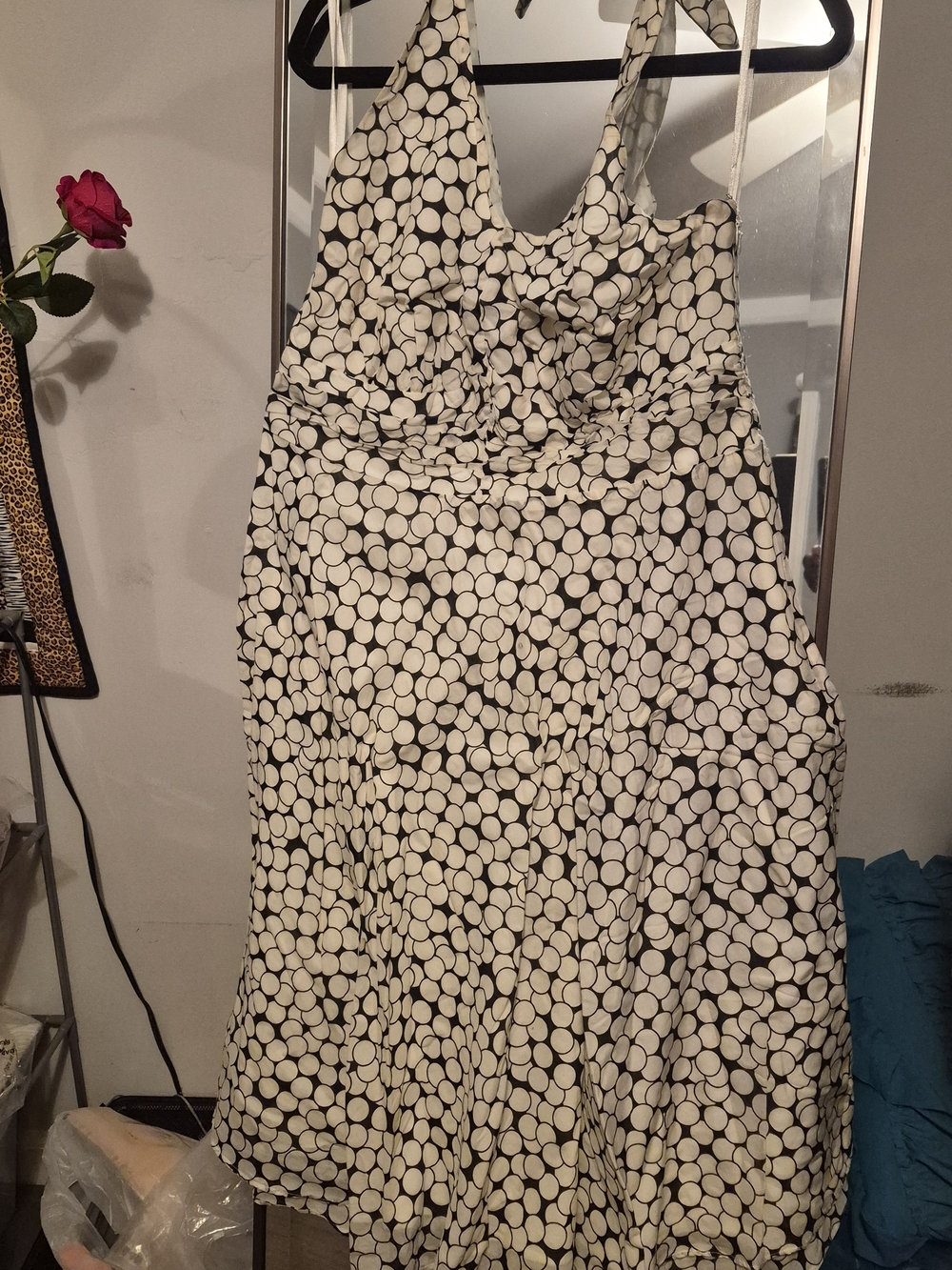 mercer & madison One-Shoulder Polka Dot Dress - Black & White